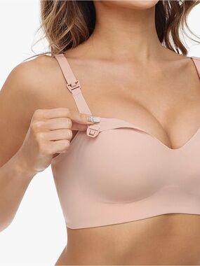 Seamless Clip-Down Nursing Bra in Blush